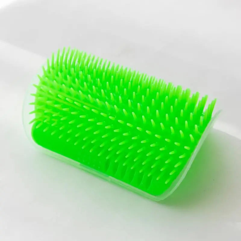 Cat Self-Groomer Brush & Massage Comb with Catnip – Corner Wall Scratcher for Kittens & Cats