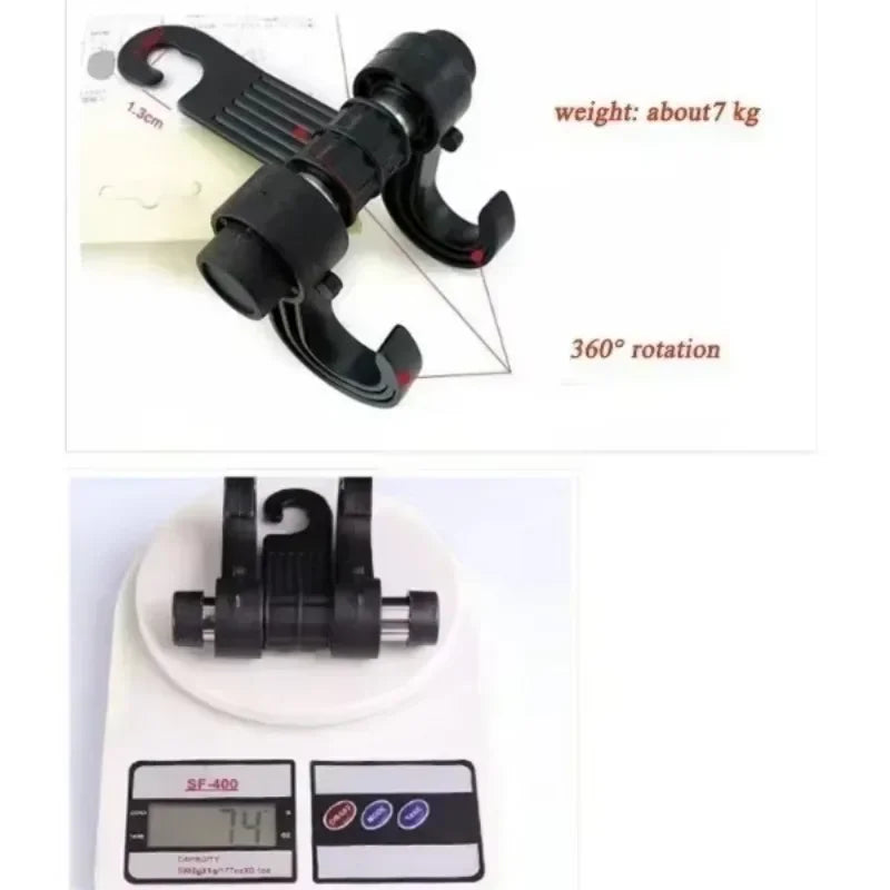 Car Seat Back Storage Hooks – Universal Headrest Hanger & Bag Holder | 2-Pack