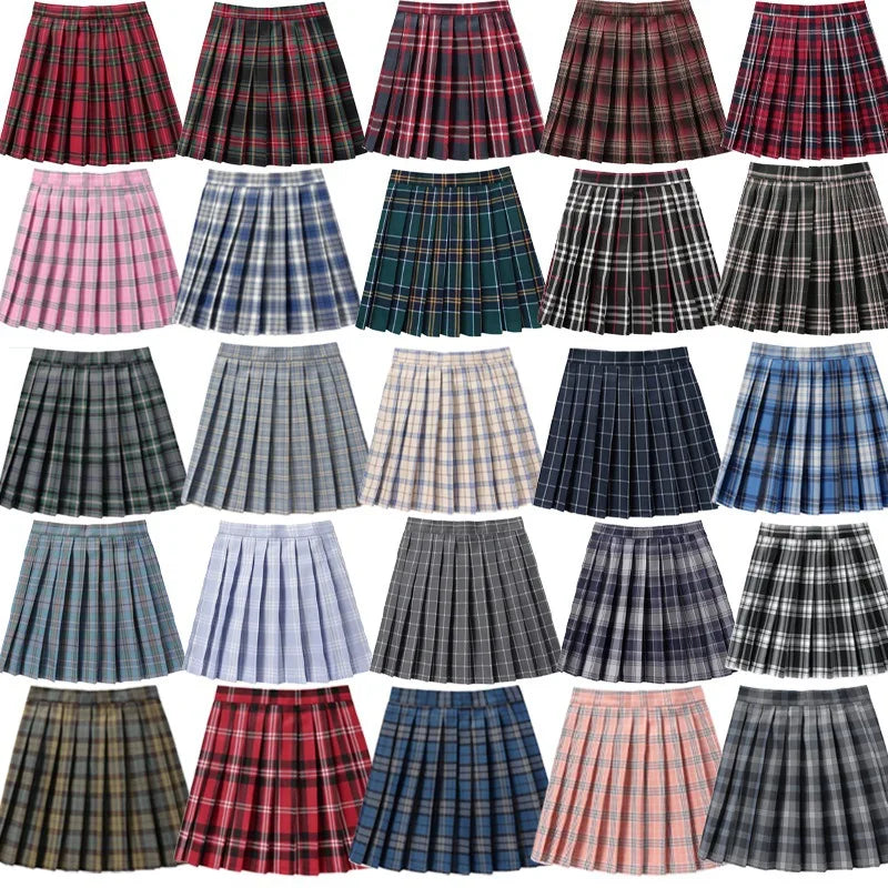 Plaid Pleated Mini Skirt