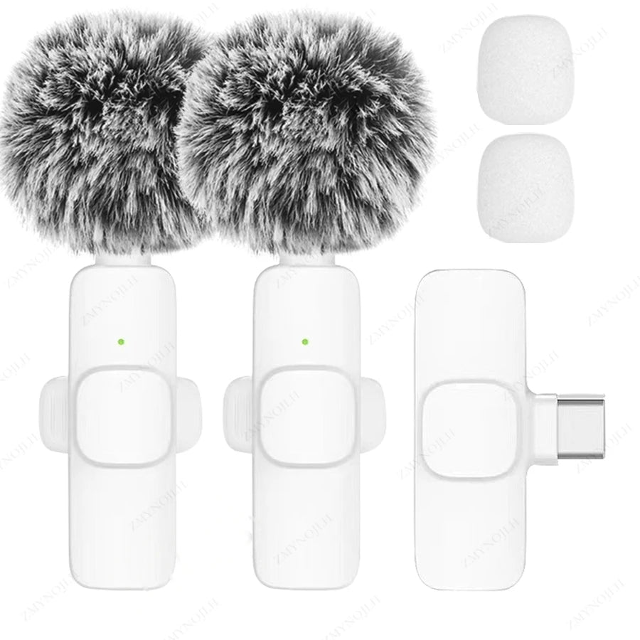 Portable Mini Wireless Lavalier Microphone — Plug & Play for iPhone & Android