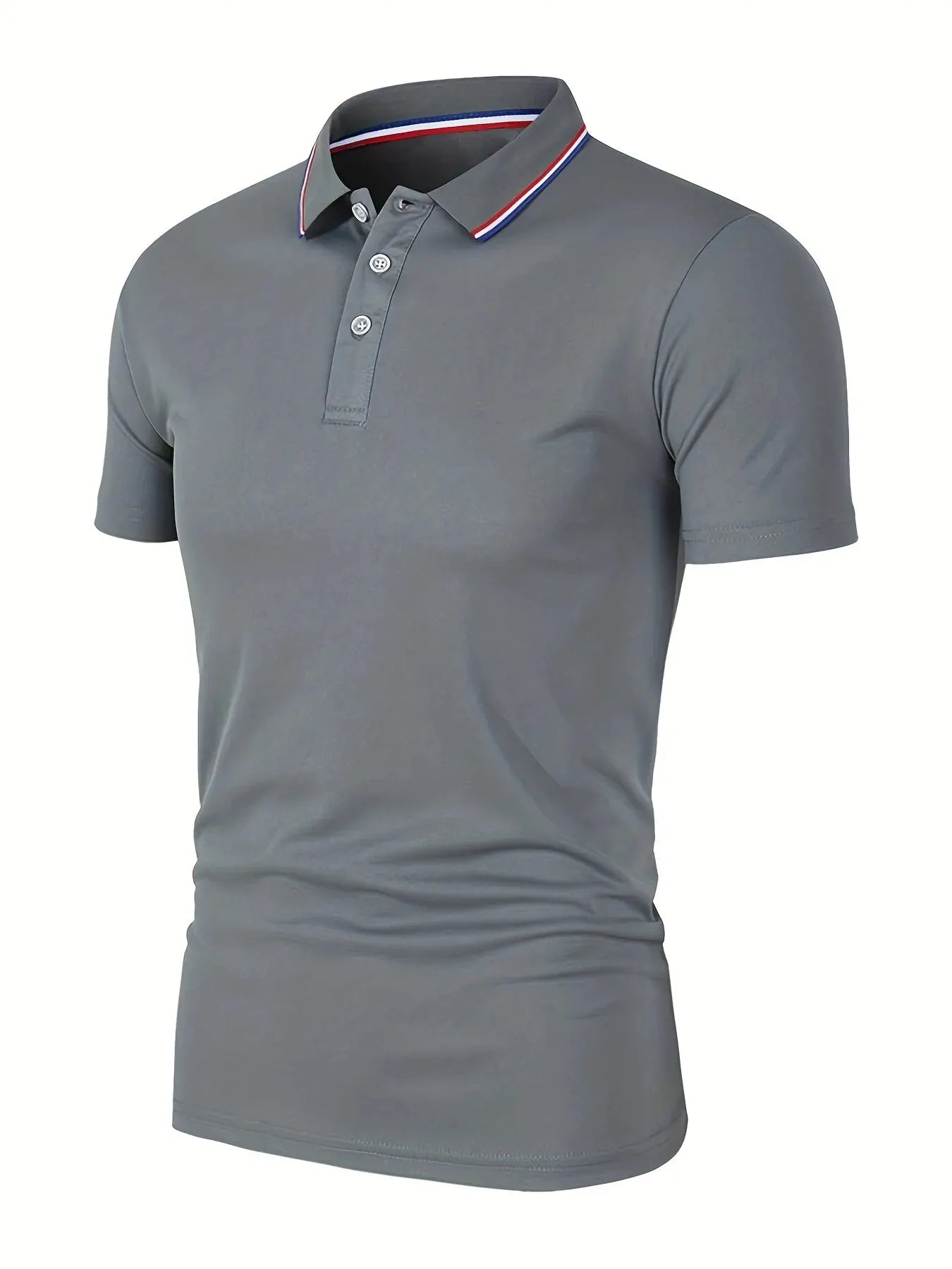Men's Casual Polo Shirt - Breathable Short Sleeve Solid Color (S-XXL)