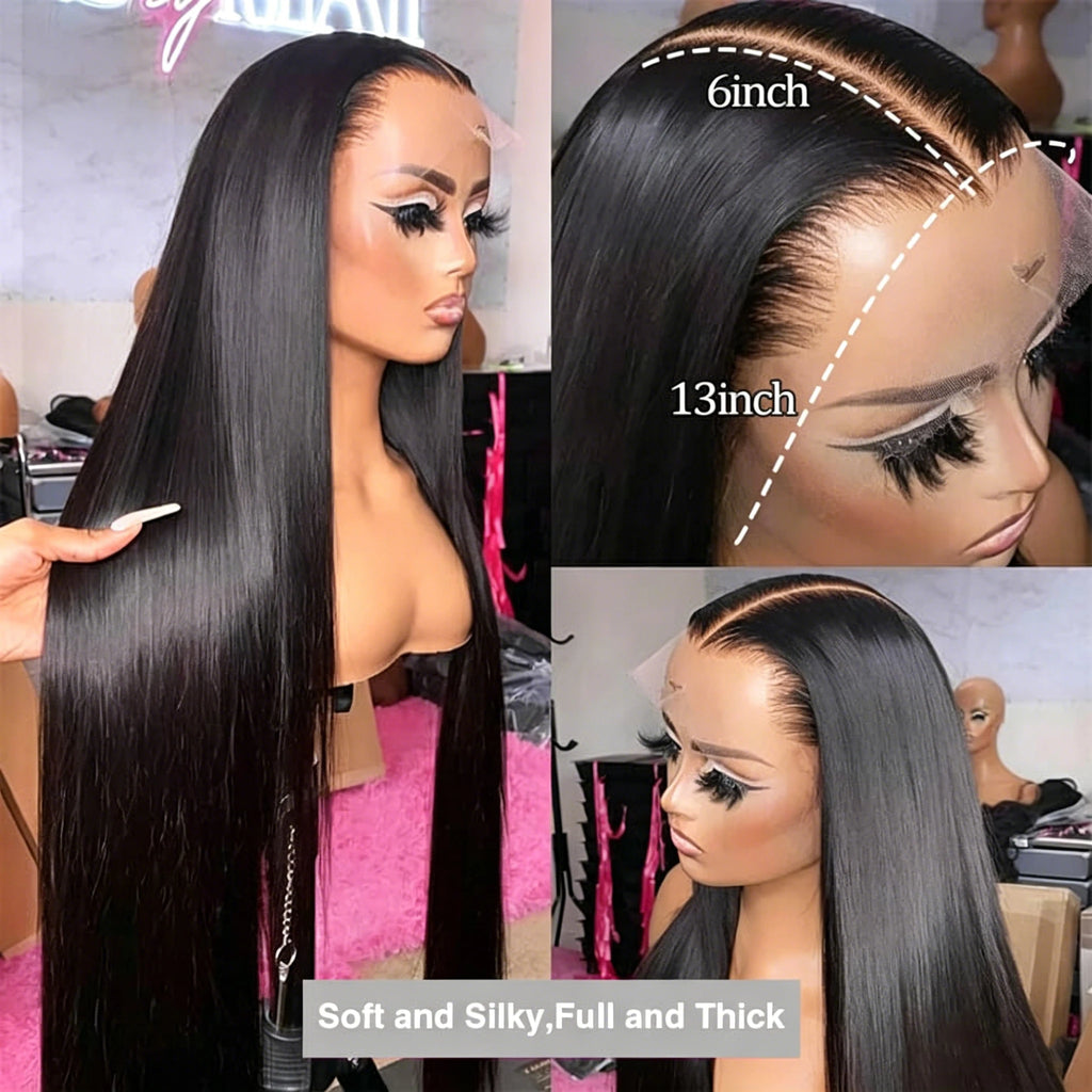 Straight Human Hair Lace Front Wig – Glueless HD Lace | 13x4, 13x6, 5x5
