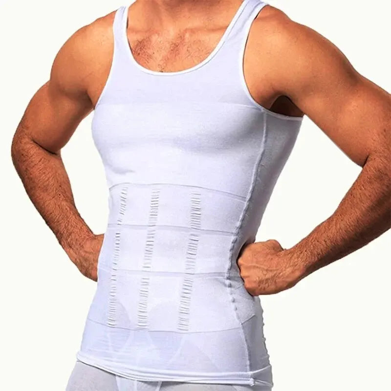 YBFDO Chaleco de compresión adelgazante para hombre, camiseta sin mangas, control de abdomen, para pérdida de peso, faja sin costuras