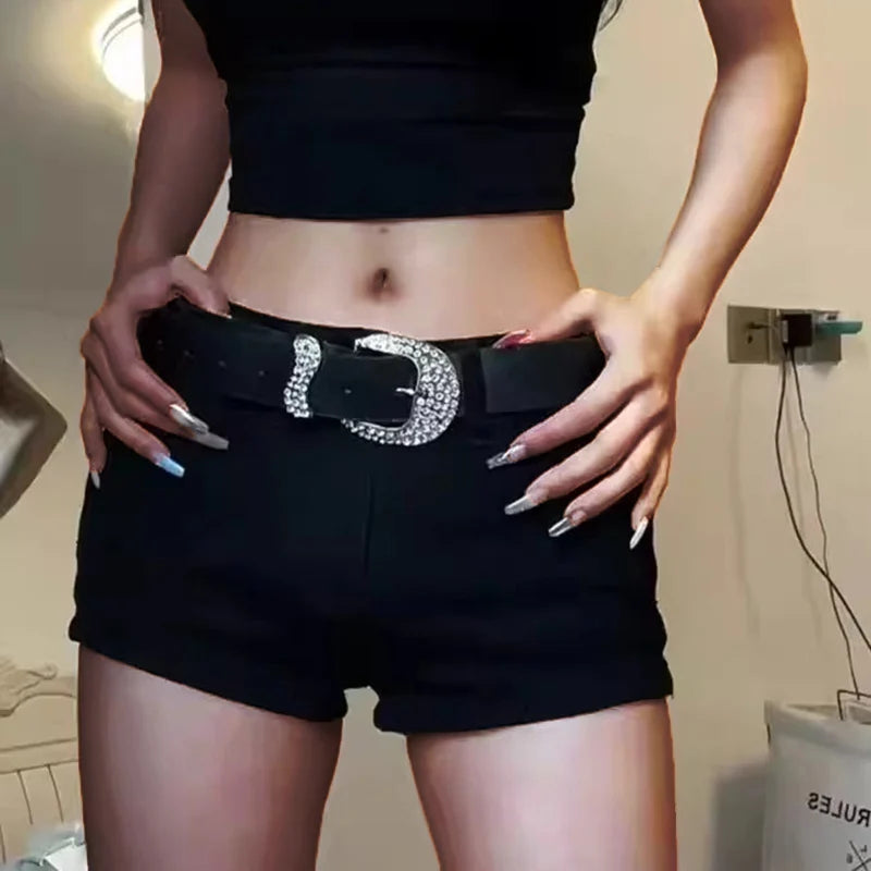 Y2K Black Baggy Denim Shorts