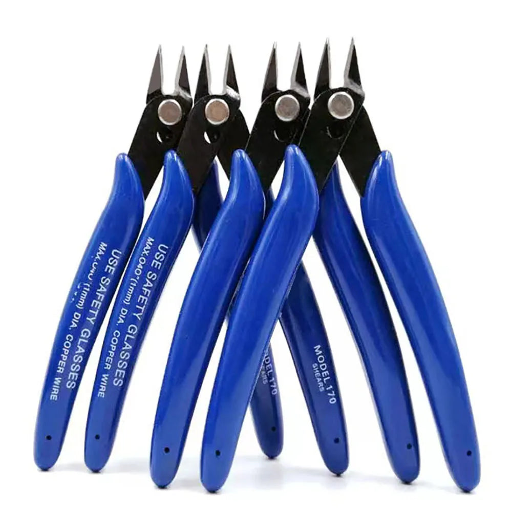 Mini Diagonal Wire Cutters — Flush Cut Side Snips with Spring Return