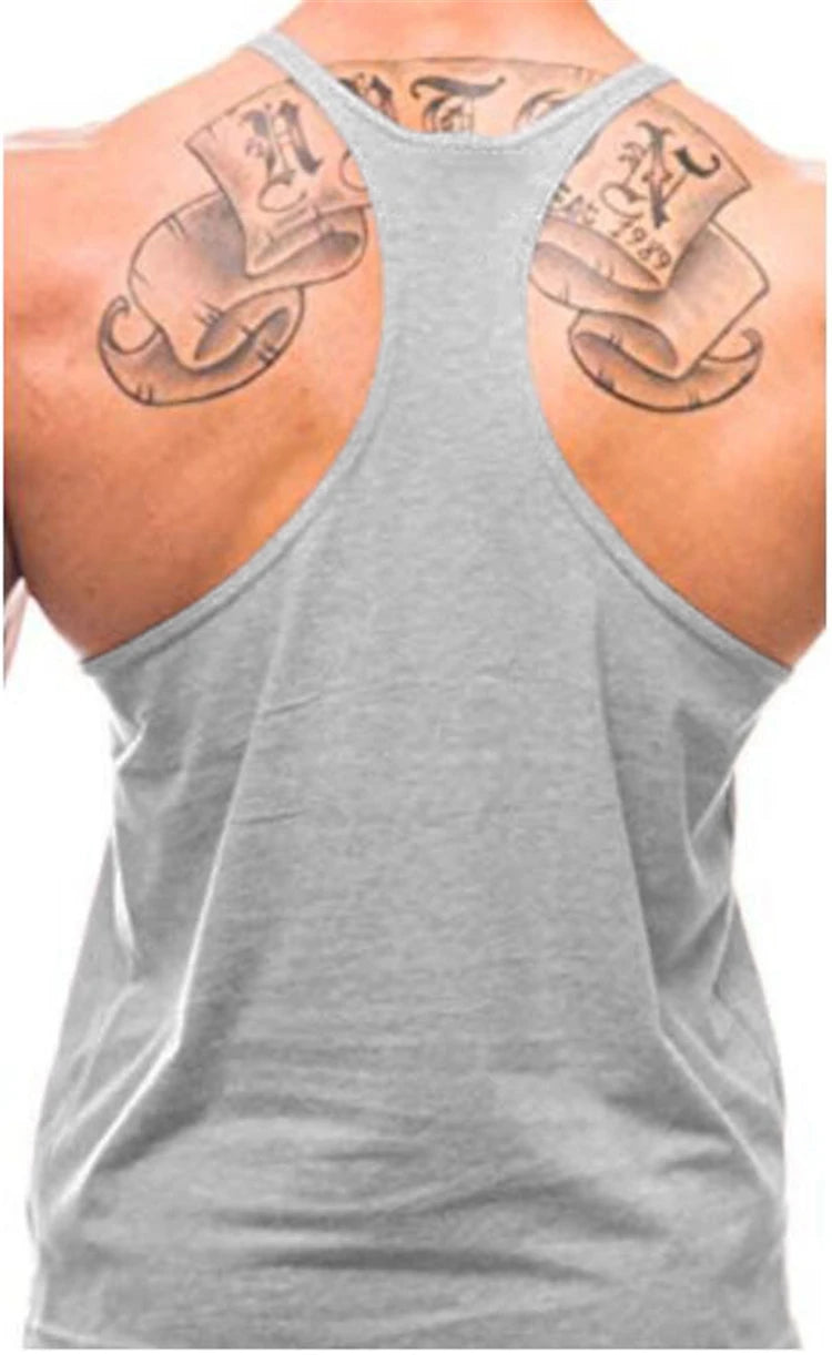 Men's Muscle Tank Top – Cotton Y-Back Gym & Bodybuilding Vest