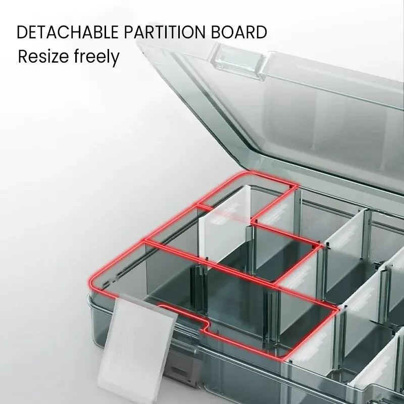 Parts Storage Box with Removable Dividers — Screws, Bits & Small Parts Organizer