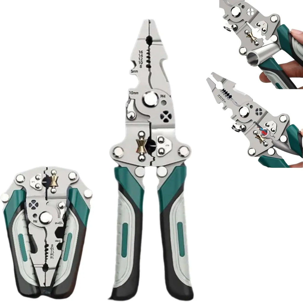 Foldable Multi-Function Wire Stripper — Pulley Design Electrician Pliers