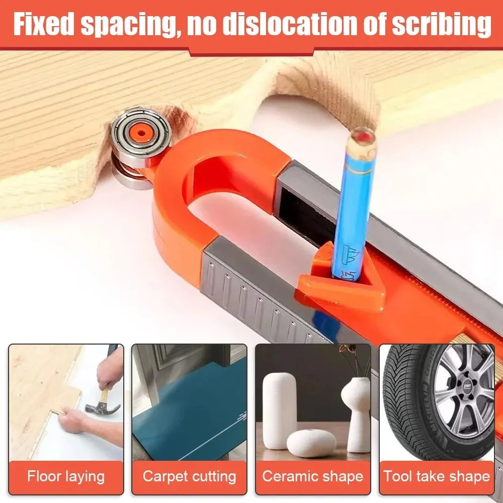 Contour Gauge Profile Duplicator — Locking Scribing Ruler for Woodworking