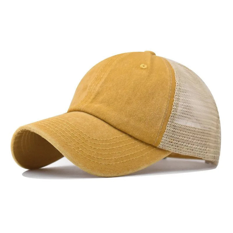 Spring and summer mesh hats for men and women, thin, breathable, sun resistant, sun shading, beach worn baseball caps