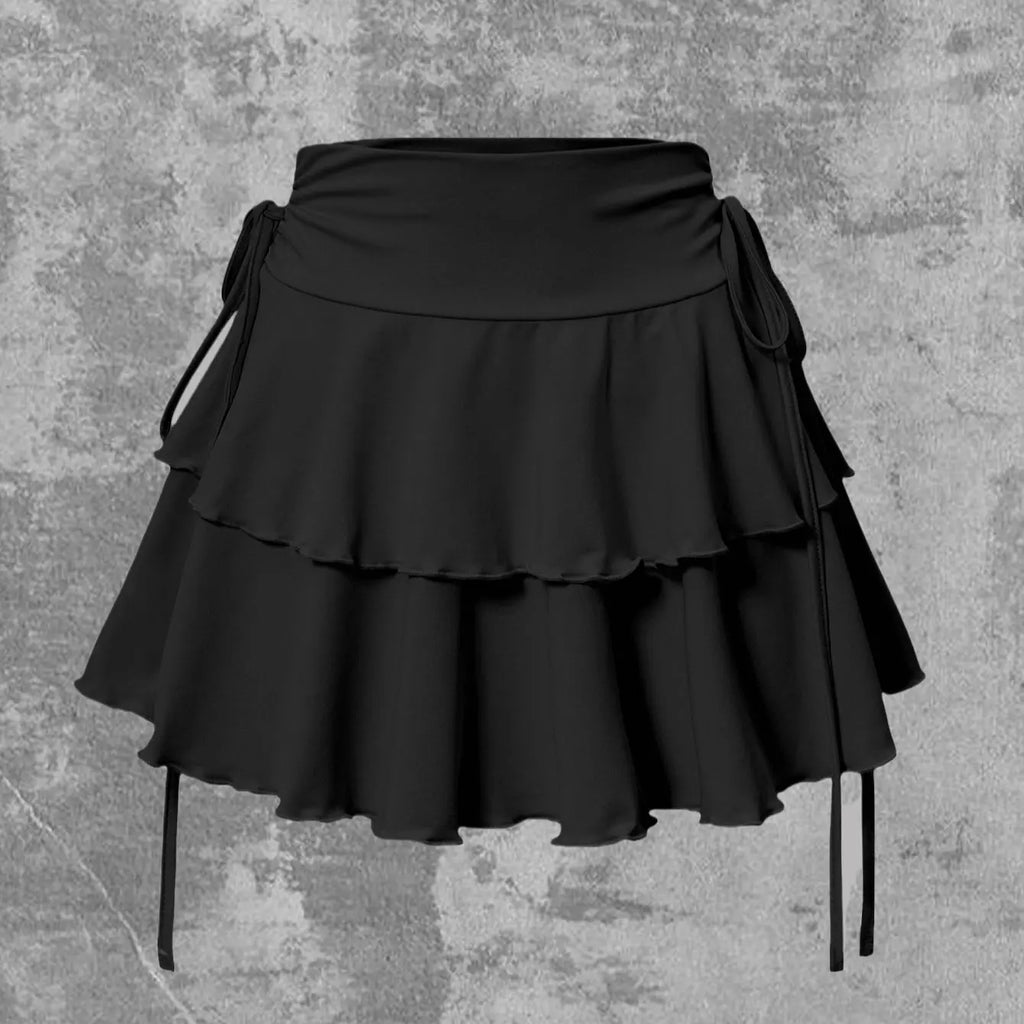 High-Waist Solid Color Mini Skirt