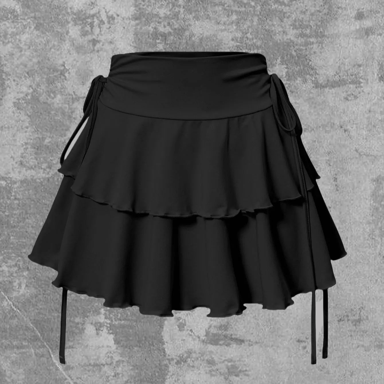 High-Waist Solid Color Mini Skirt