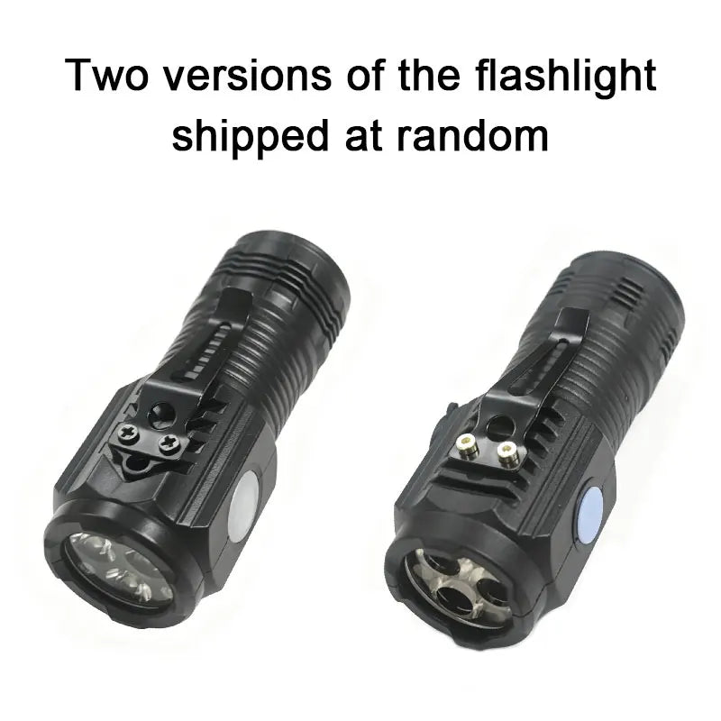 Mini Tactical LED Flashlight – 3-Core 450 Lumen, Rechargeable, 200m Range, Pen Clip