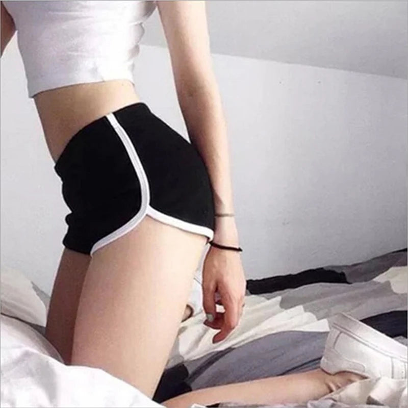Women's Candy Color Athletic Shorts | High-Waist Elastic Casual Beach Shorts S-XXL
