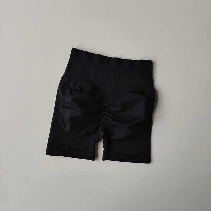 Peach Hip Lifting Sports Shorts – Women's High Waist Seamless Yoga Shorts