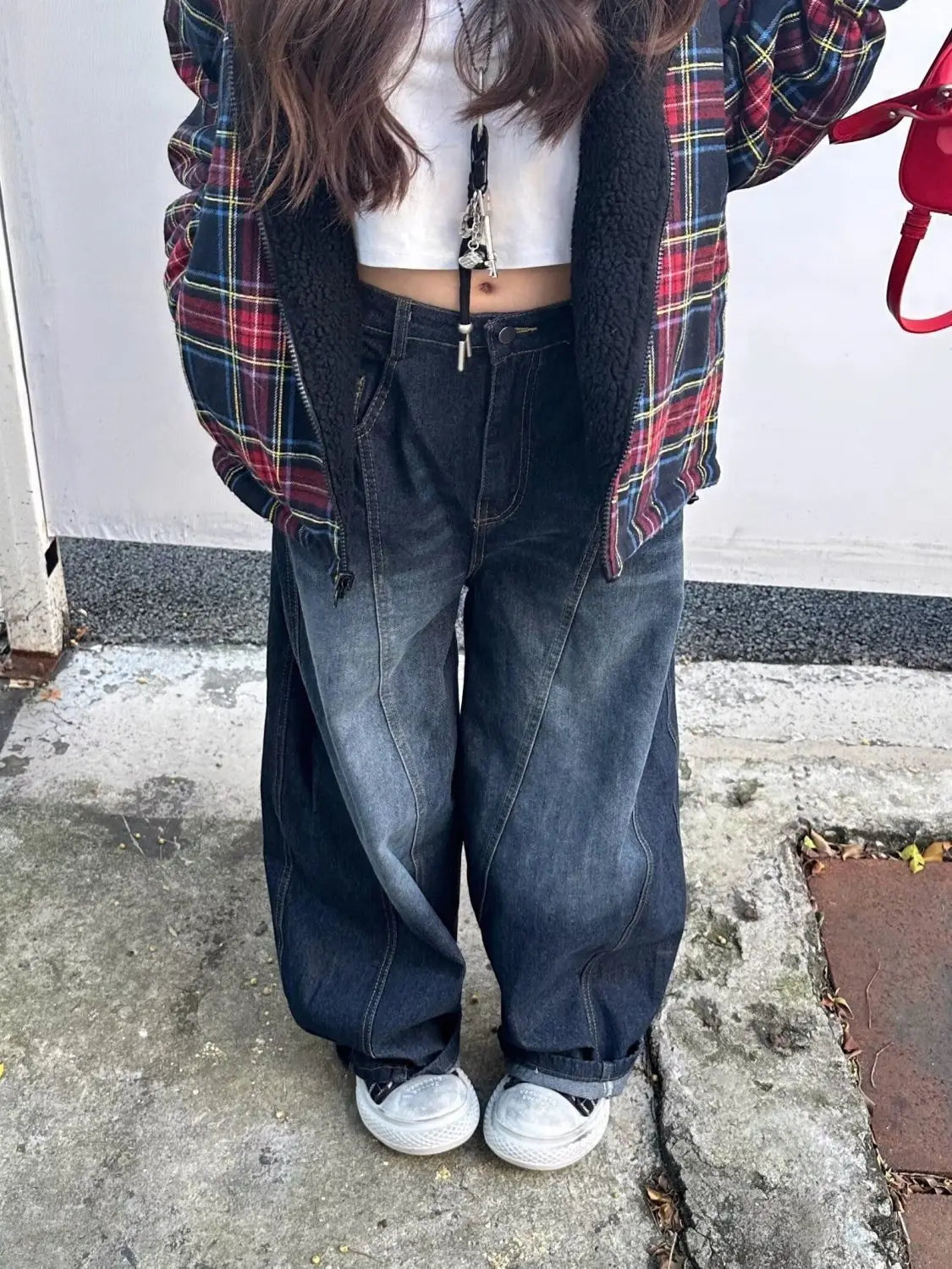 Vintage Embroidered Patchwork Straight-Leg Jeans