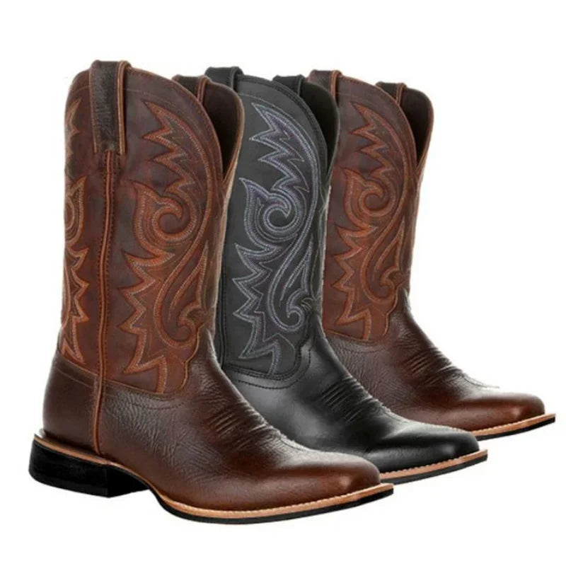 Unisex Handmade Western Cowboy Boots – Mid-Calf Riding Boots