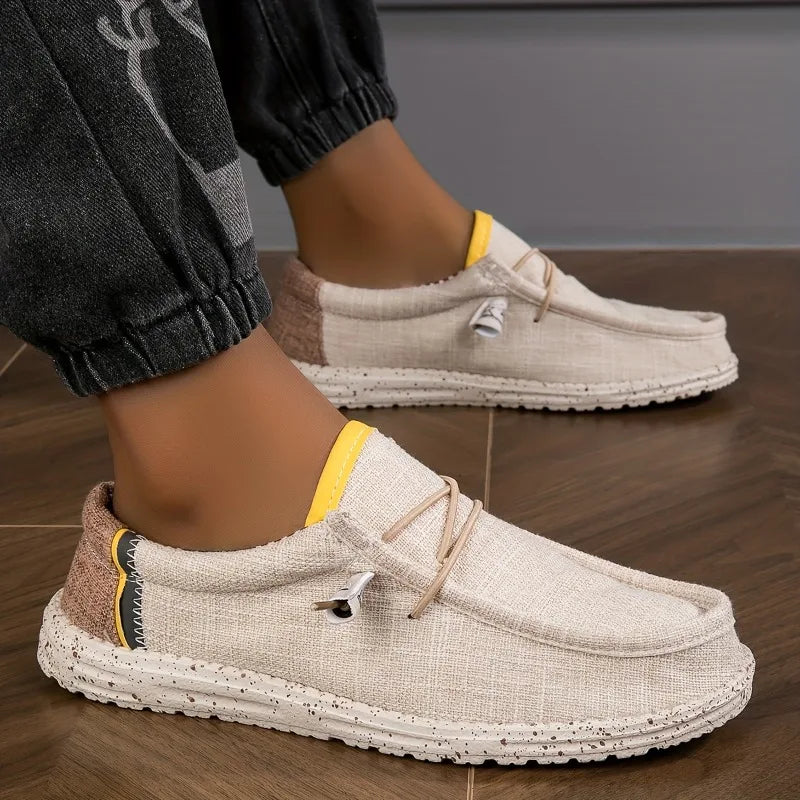 Mocasines sin cordones de lona para hombre | Zapatos informales ligeros y transpirables
