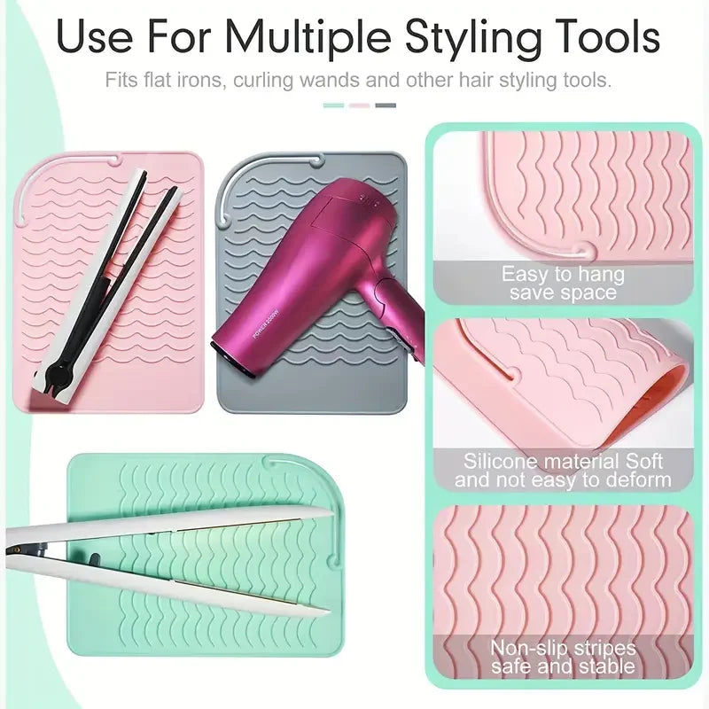 Silicone Heat Resistant Mat for Curling Irons & Flat Irons