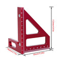 Aluminum Alloy 45/90° Triangle Square Ruler — Precision Layout Tool for Woodworking