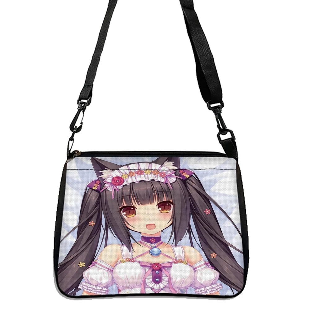 Anime Cartoon Print Shoulder Bag — Lightweight Double-Sided Crossbody Handbag