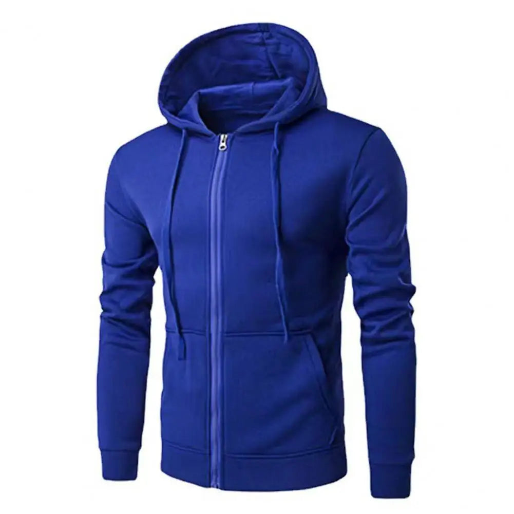 Men's Slim Fit Zip-Up Hoodie Jacket – Long Sleeve Casual Sweatshirt