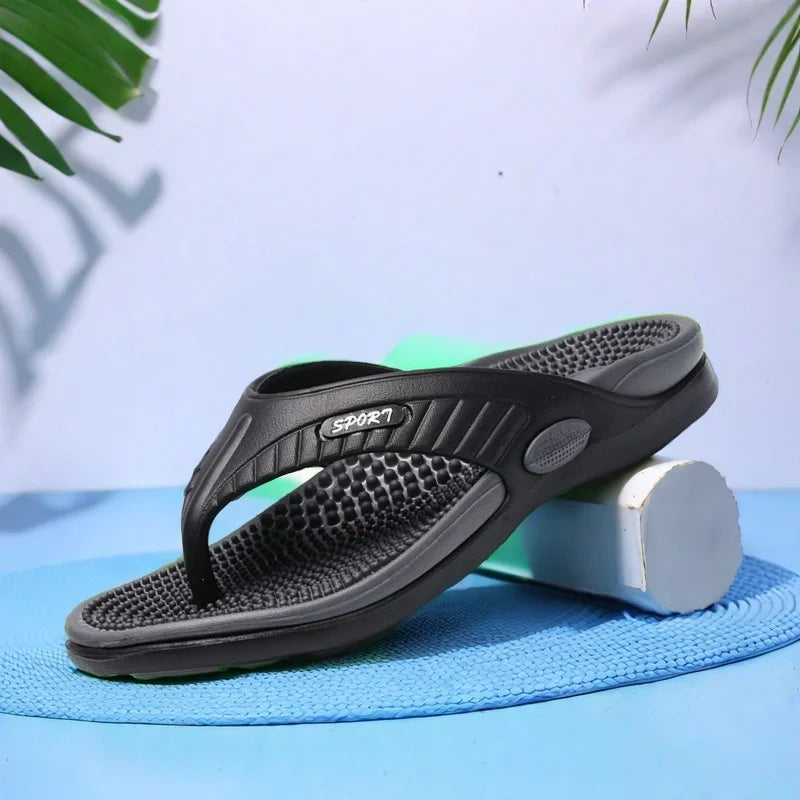 Men's Lightweight EVA Massage Sandals – Slip-On Flip Flops for Beach, Home & Outdoor