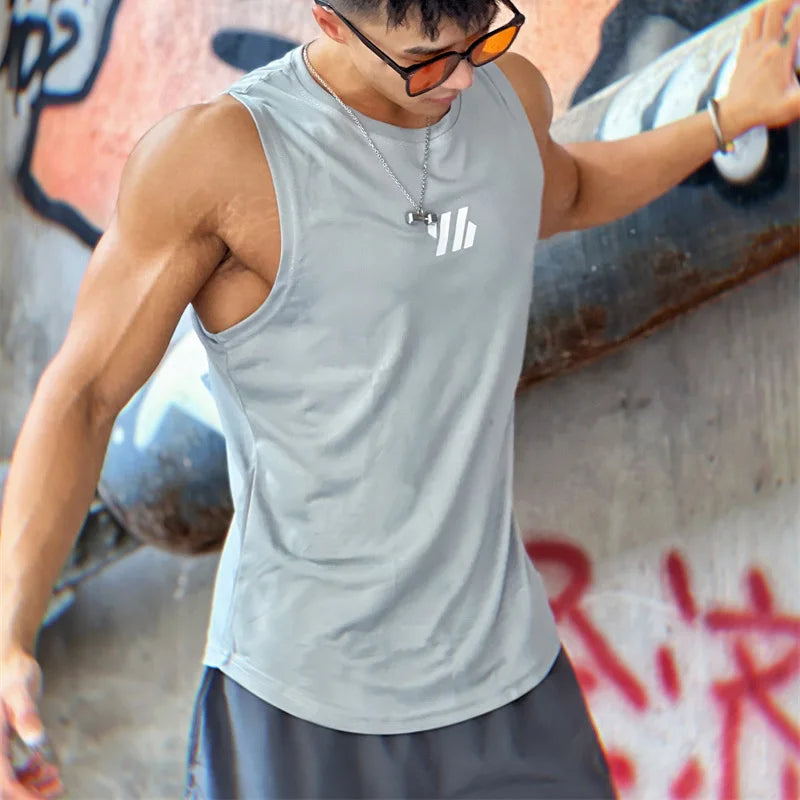 Men's Mesh Gym Vest – Sleeveless Tank Top for Training & Sports