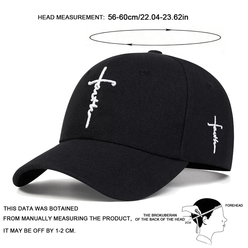 Gorra de béisbol bordada Fashion Faith para hombre y mujer, sombreros de sol de primavera y verano, gorra de algodón Snapback, gorras de camionero Hip Hop unisex