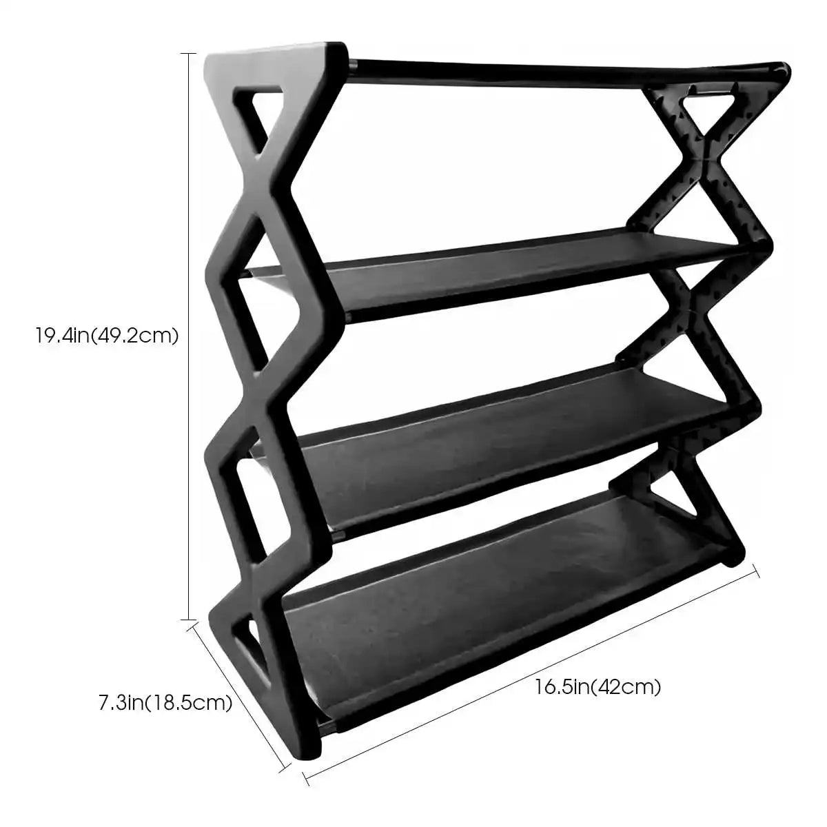 4-Tier X-Shape Shoe Rack – Dustproof, Space-Saving | Holds 8–10 Pairs