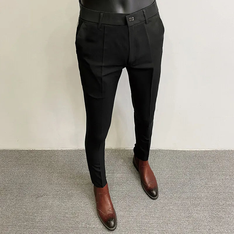 Men's Slim Fit Suit Trousers — Stretch Dress Pants for Business & Formal Wear