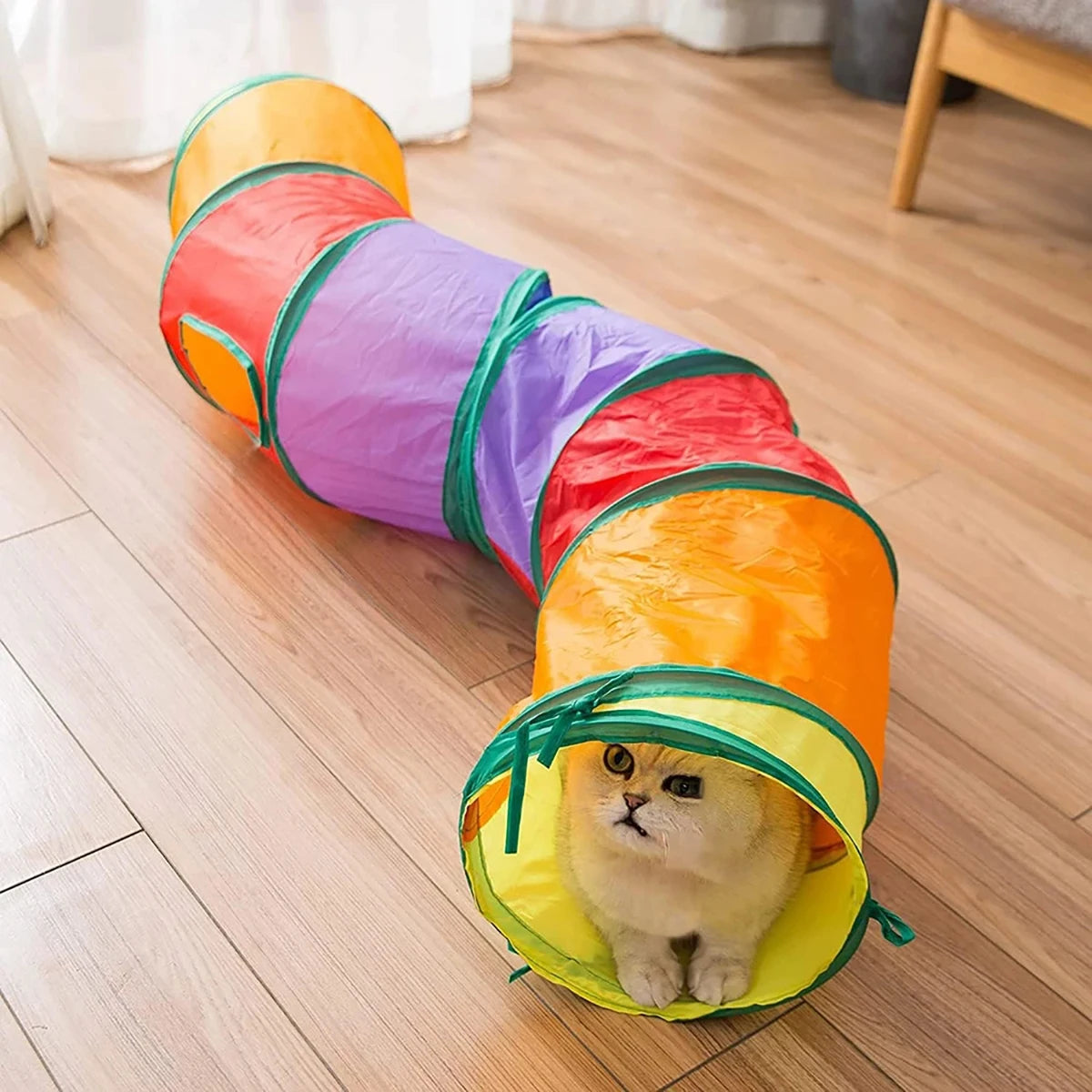 Túnel de juguete plegable para gatos – Túnel de juego interactivo plegable para gatos, gatitos y conejos