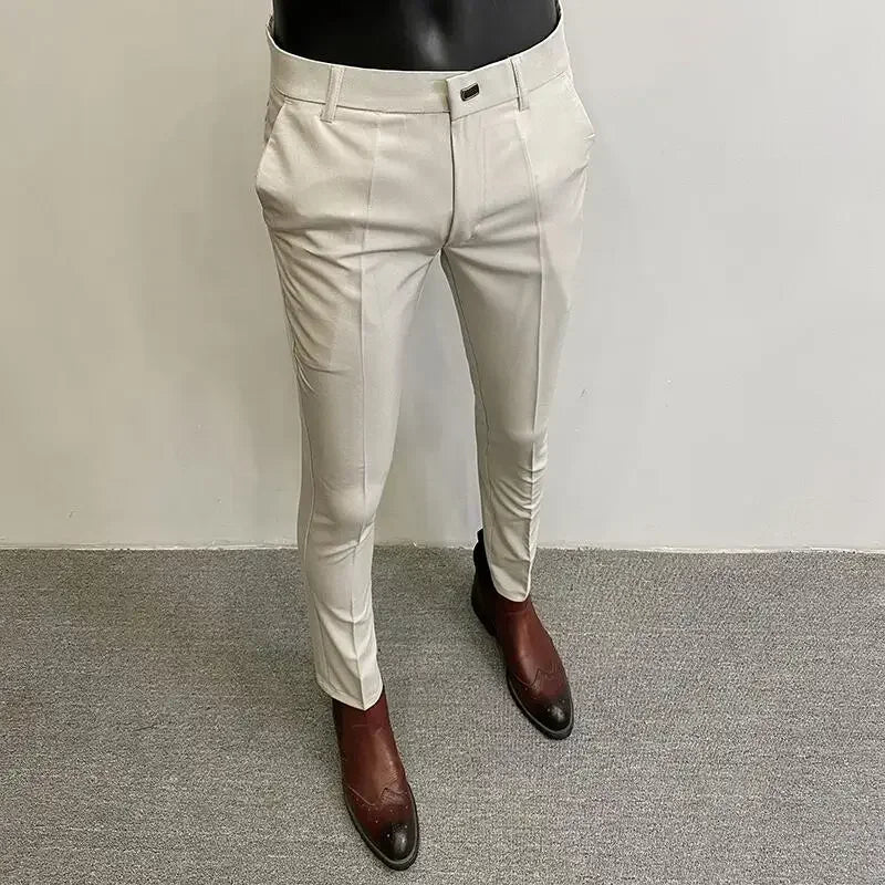Men's Thickened Woolen Suit Pants - Slim Fit (28-36)