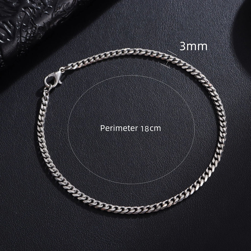 Pulsera de cadena cubana de acero inoxidable – Anchos de 3 a 10 mm | Hombres y mujeres