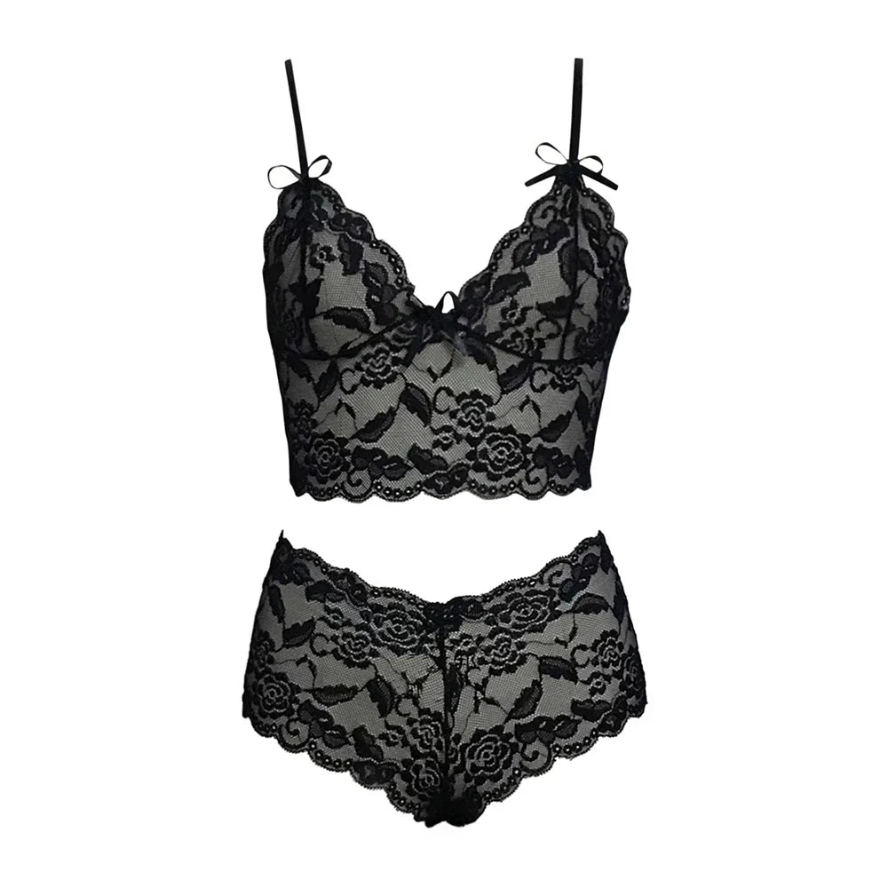 Floral Lace Lingerie Set — Sexy Women's Underwear Suit with Delicate Print