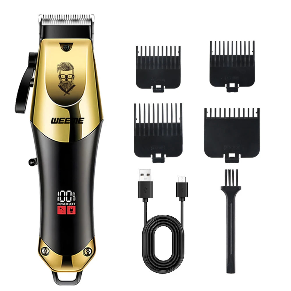 Professional USB Electric Hair Trimmer – 0mm Bald Fade, Cordless