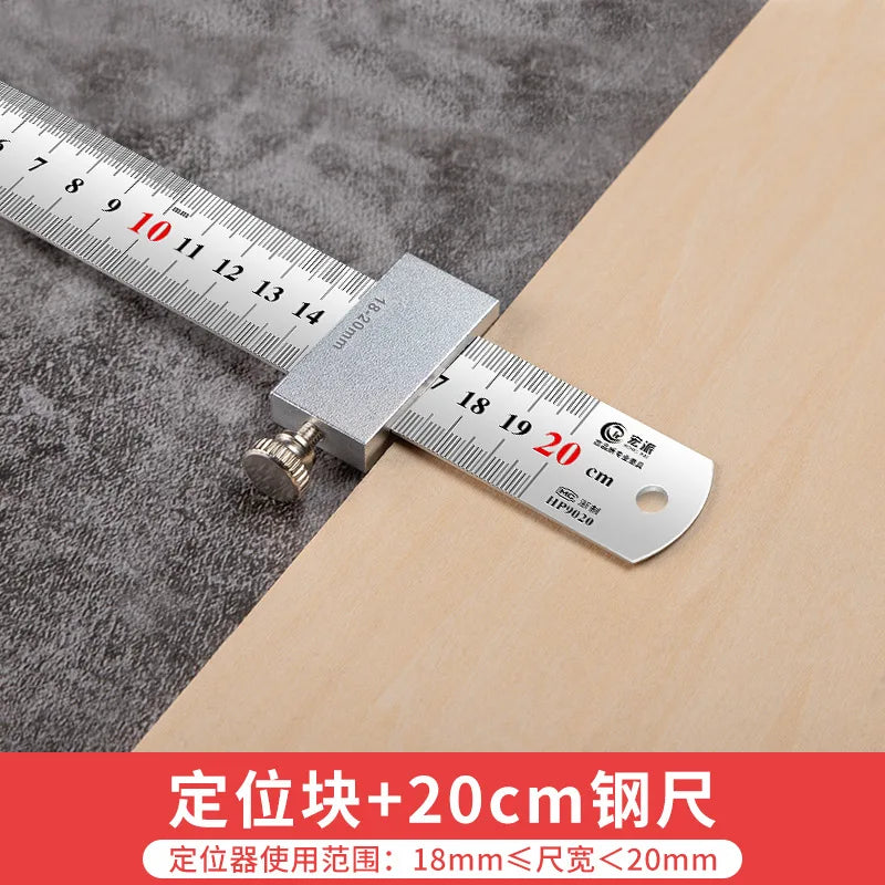 Woodworking Ruler Positioning Stop Block — Carbon Steel Marking Gauge