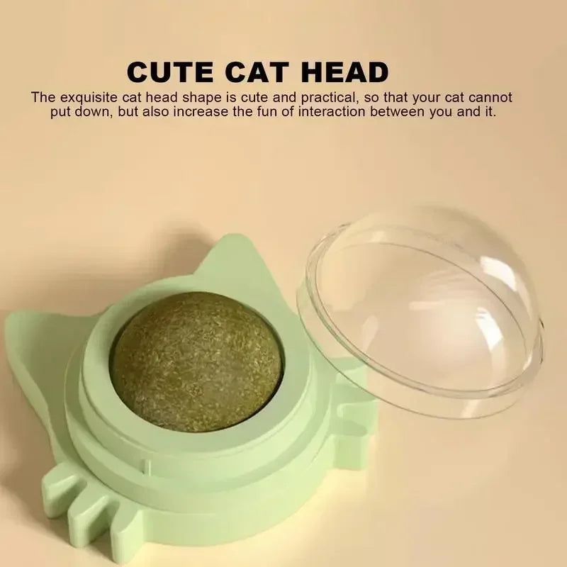 Bola giratoria interactiva de hierba gatera para gatos