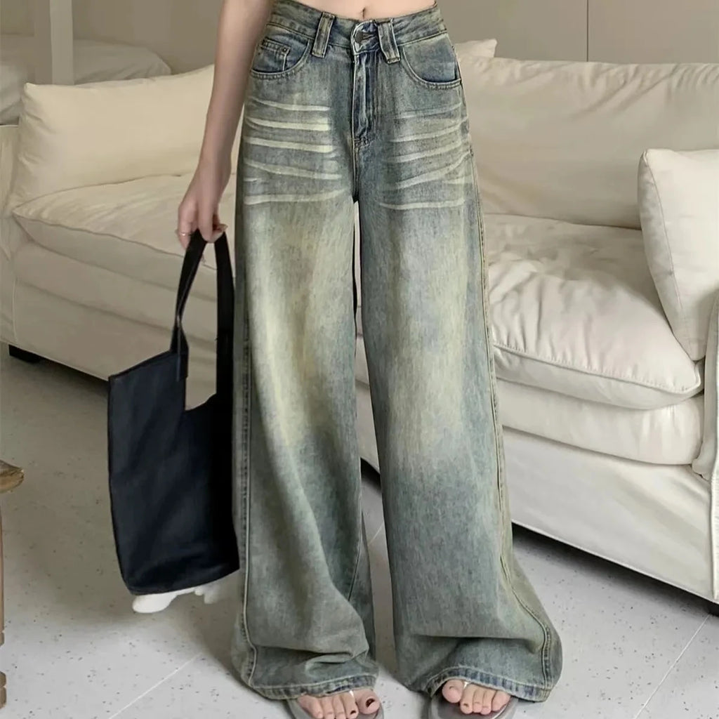 Women's Y2K High Waist Loose Straight Leg Jeans