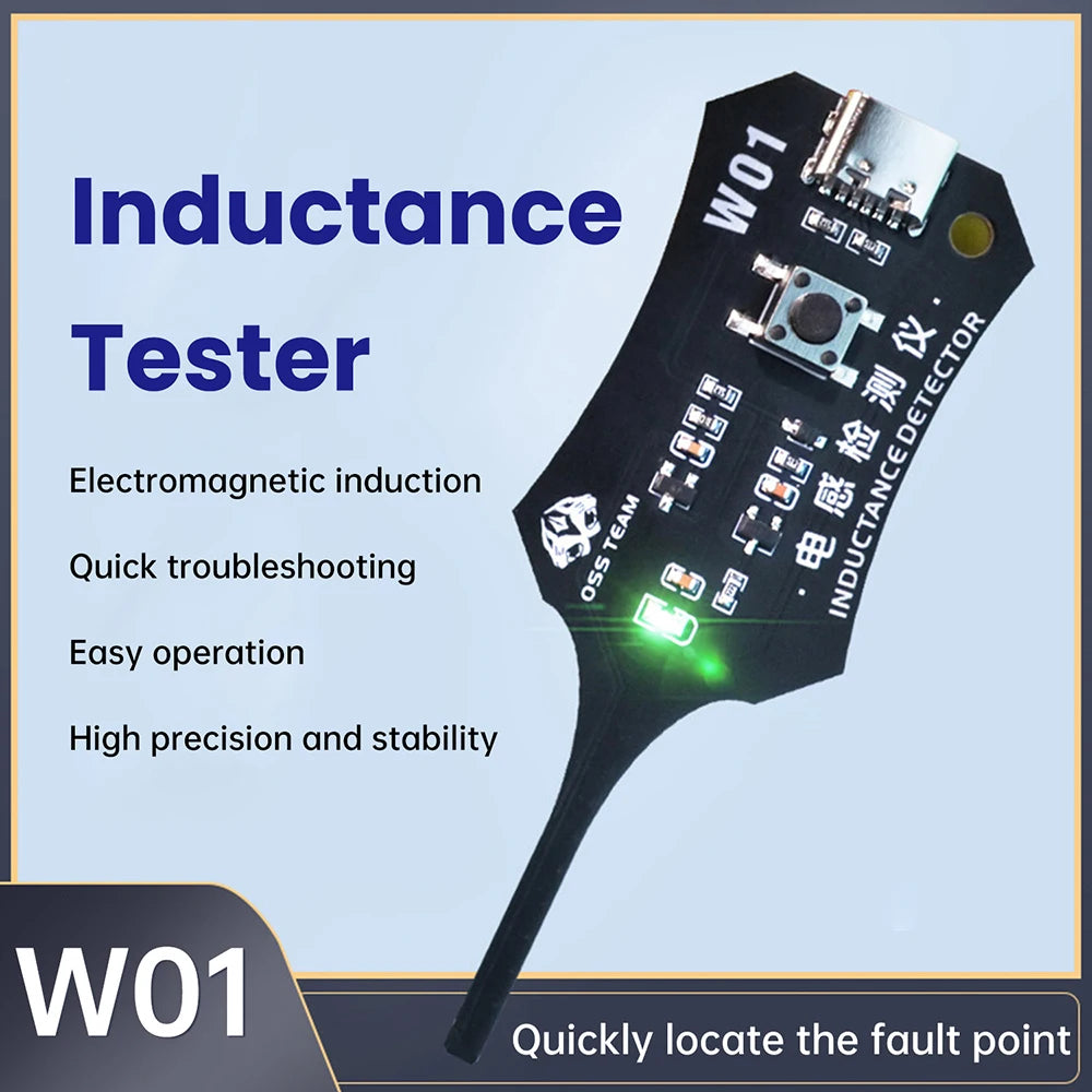 W01 Inductor Detector & Motherboard Coil Tester — Electromagnetic Fault Checker