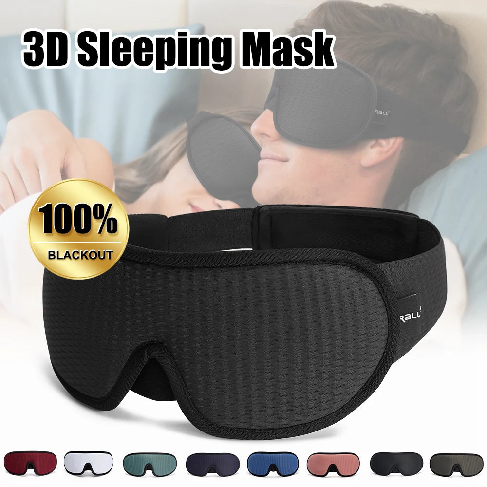 Unisex 3D Soft Padded Sleep Eye Mask – Blackout Blindfold for Travel & Rest