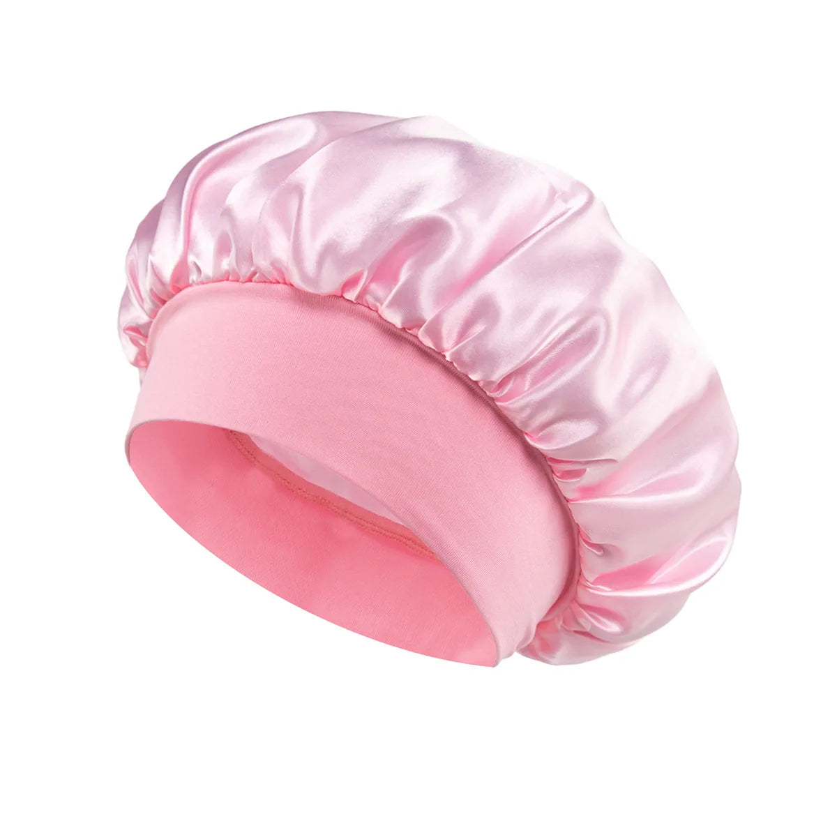 1 unidad de gorro de satén de seda suave con forro, gorro de satén grande para el cabello, gorro de ducha para dormir, envoltura para el cabello largo, herramienta de salón
