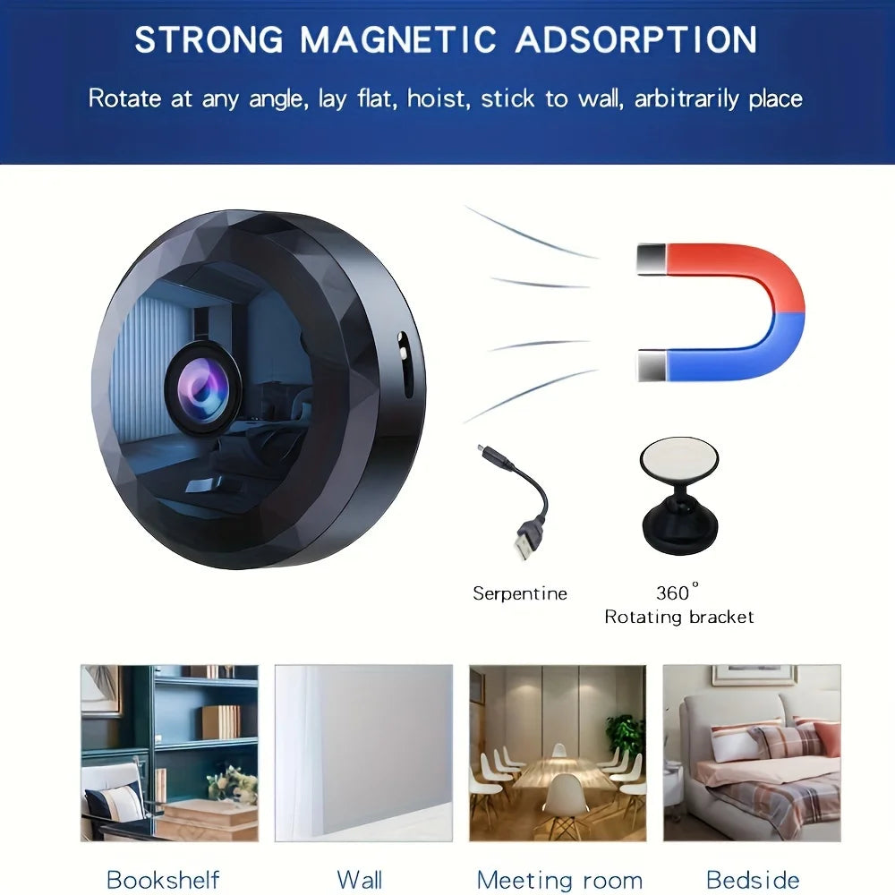 Mini WiFi Security Camera – 1080P Night Vision, Motion Detection & App Control