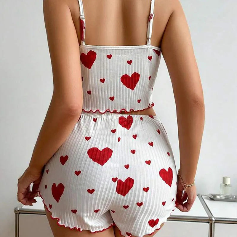 Women's 2-Piece Pajama Set – Tank Top & Shorts | Soft, Stretchy Sleepwear