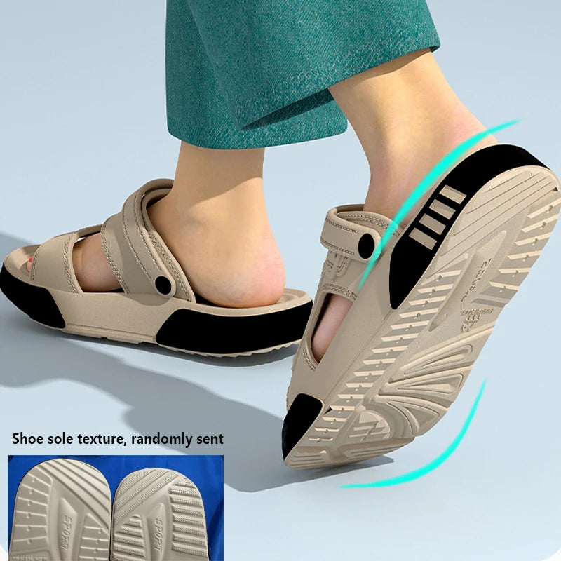 Men's EVA Platform Slide Slippers – Soft Sole Indoor Outdoor Beach Sandals