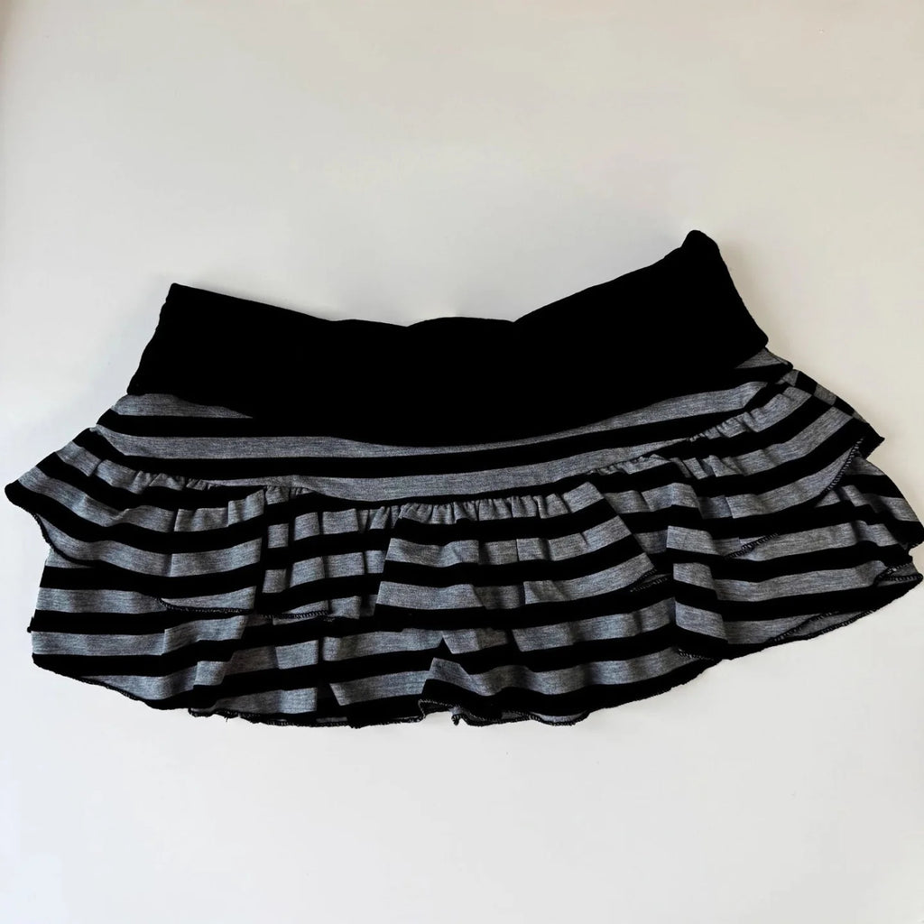 Y2K Striped Color Block Mini Skirt