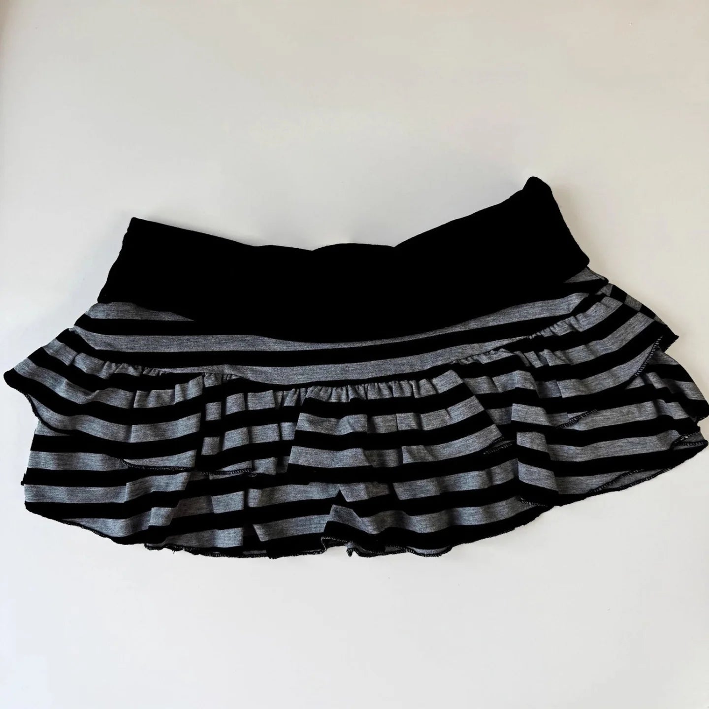 Y2K Striped Color Block Mini Skirt