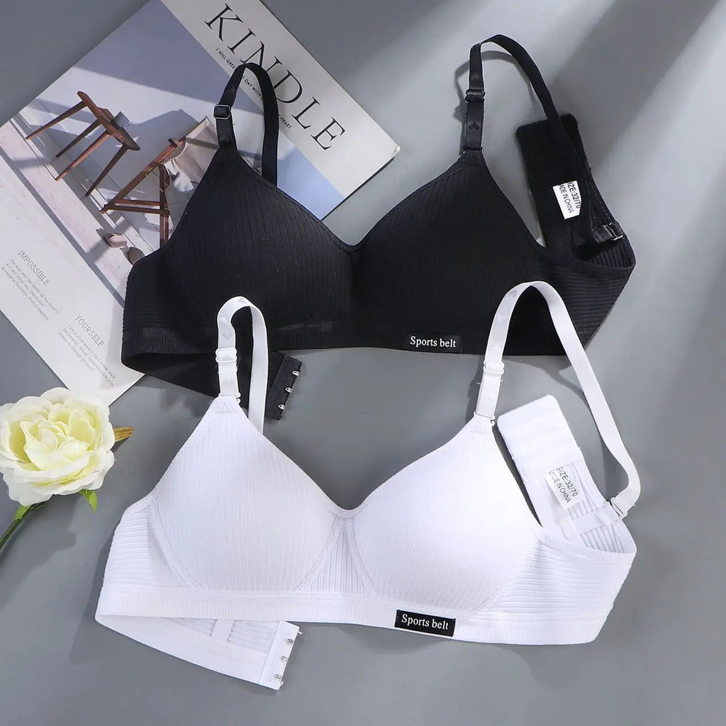 3-Pack Women's Wireless Bra – Seamless Thin Padded V-Shape Everyday Comfort Bra
