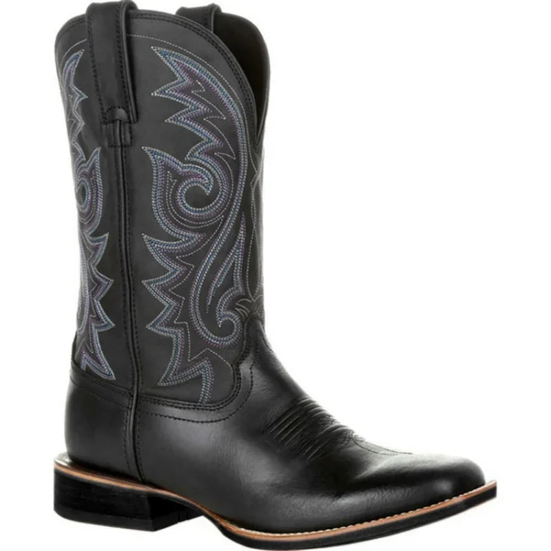 Unisex Handmade Western Cowboy Boots – Mid-Calf Riding Boots