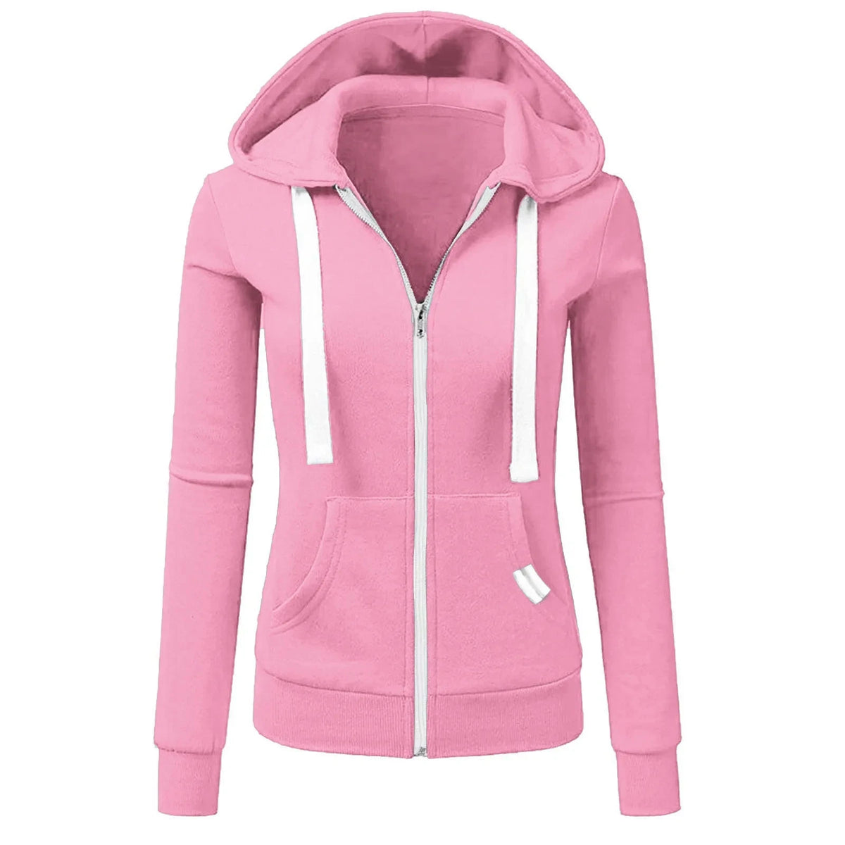Classic Full-Zip Drawstring Hoodie – 5 Colors